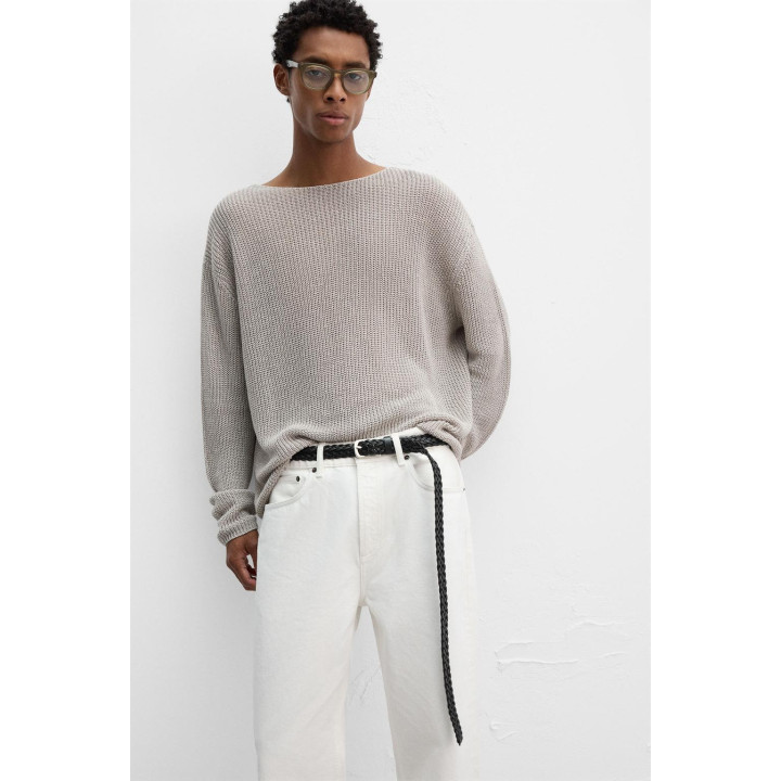 Длинный оплетенный кожаный пояс