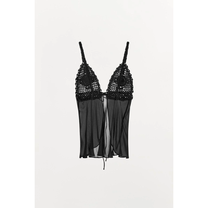 КОМБИНИРОВАННЫЙ ТОП С КРУЖЕВОМ КРОШЕ