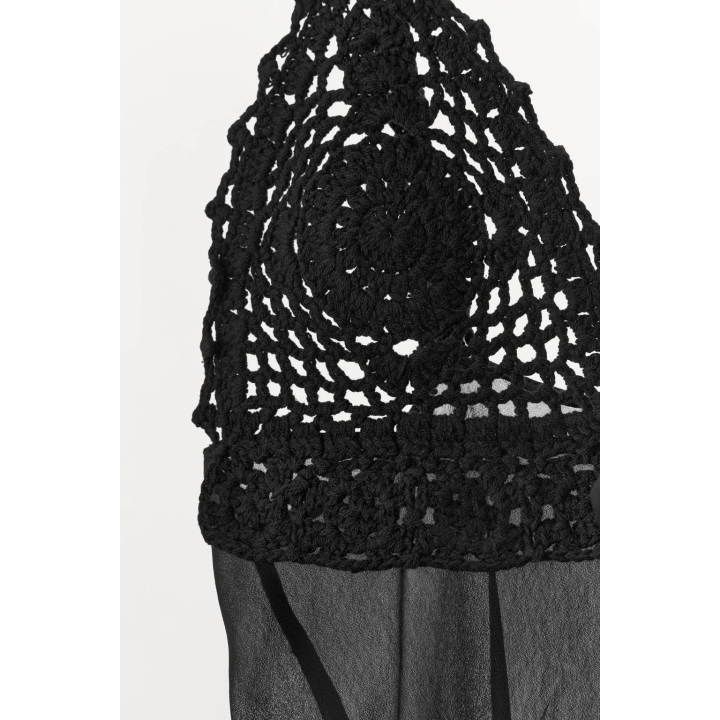 КОМБИНИРОВАННЫЙ ТОП С КРУЖЕВОМ КРОШЕ