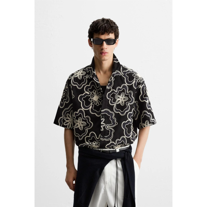 РУБАШКА С РЕЛЬЕФНОЙ ВЫШИВКОЙ