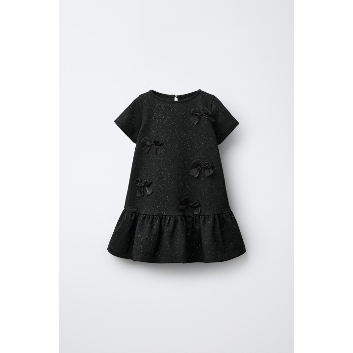 ПЛАТЬЕ ИЗ ТРИКОТАЖА «РОМА» С БЛЕСТКАМИ И БАНТАМИ