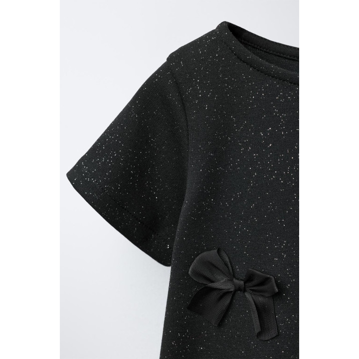 ПЛАТЬЕ ИЗ ТРИКОТАЖА «РОМА» С БЛЕСТКАМИ И БАНТАМИ