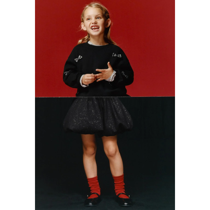 ЮБКА-БАЛЛОН ИЗ ТРИКОТАЖА ПУНТО РОМА С БЛЁСТКАМИ