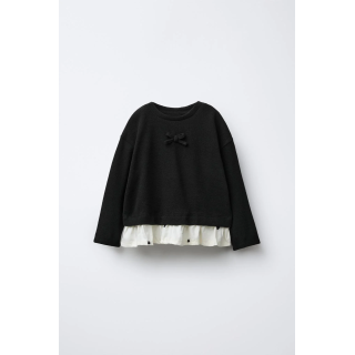 КОМБИНИРОВАННАЯ ФУТБОЛКА SOFT TOUCH С БАНТОМ И СЕРДЕЧКАМИ