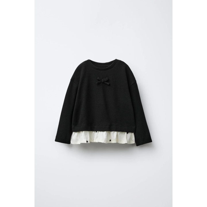 КОМБИНИРОВАННАЯ ФУТБОЛКА SOFT TOUCH С БАНТОМ И СЕРДЕЧКАМИ