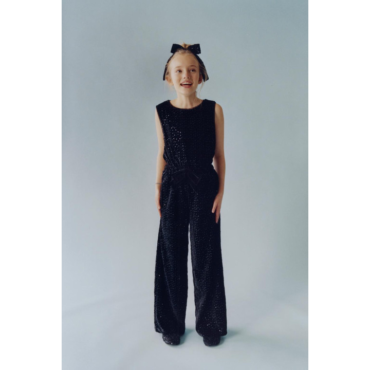 ДЛИННЫЙ БАРХАТНЫЙ КОМБИНЕЗОН С БЛЁСТКАМИ