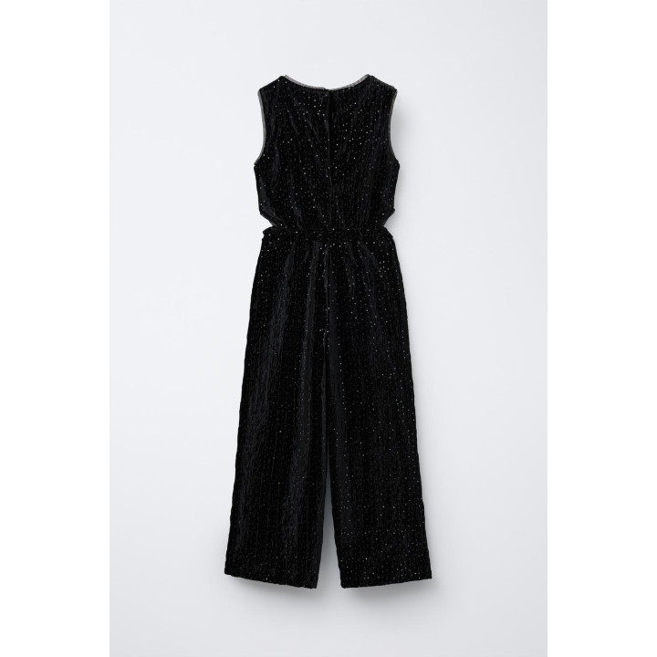 ДЛИННЫЙ БАРХАТНЫЙ КОМБИНЕЗОН С БЛЁСТКАМИ