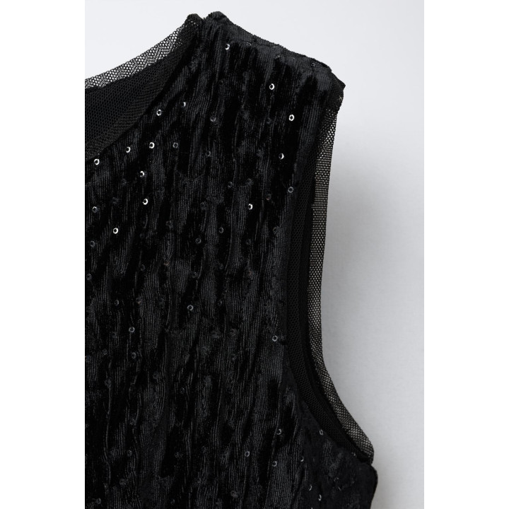 ДЛИННЫЙ БАРХАТНЫЙ КОМБИНЕЗОН С БЛЁСТКАМИ