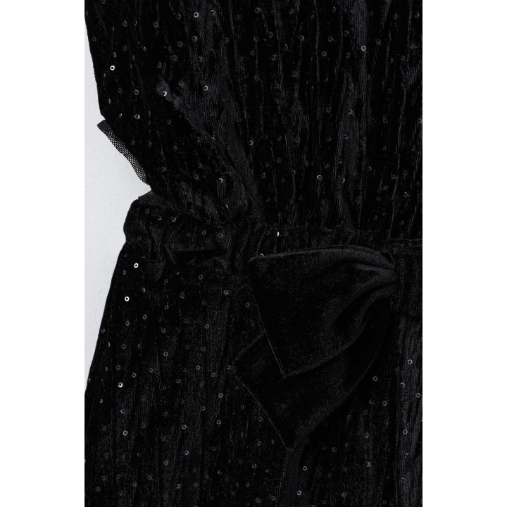 ДЛИННЫЙ БАРХАТНЫЙ КОМБИНЕЗОН С БЛЁСТКАМИ