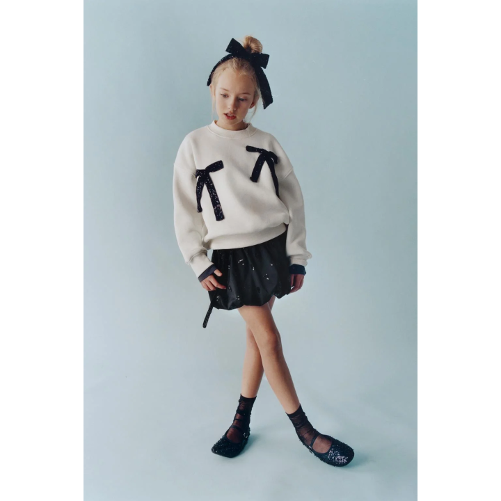 Юбка-баллон с сердечными бусинами