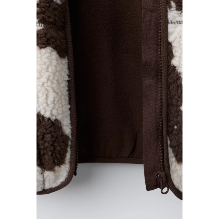 КУРТКА ИЗ ИСКУССТВЕННОЙ ОВЧИНЫ С КОРОВЬИМ ПРИНТОМ