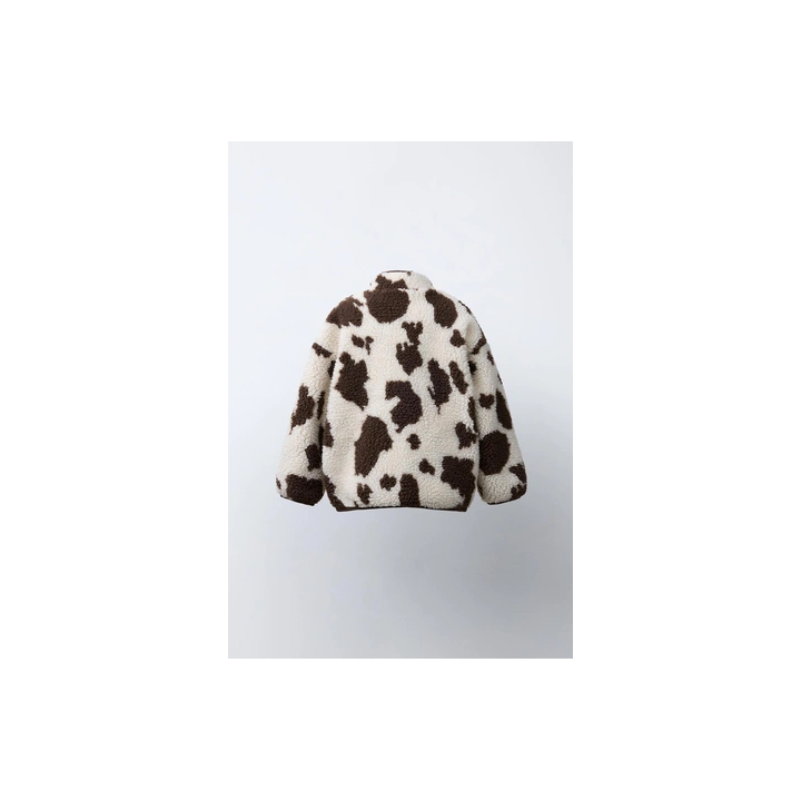 КУРТКА ИЗ ИСКУССТВЕННОЙ ОВЧИНЫ С КОРОВЬИМ ПРИНТОМ