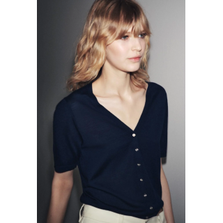 КАРДИГАН ИЗ 100% ЭКСТРАТОНКОЙ ШЕРСТИ С КОРОТКИМ РУКАВОМ