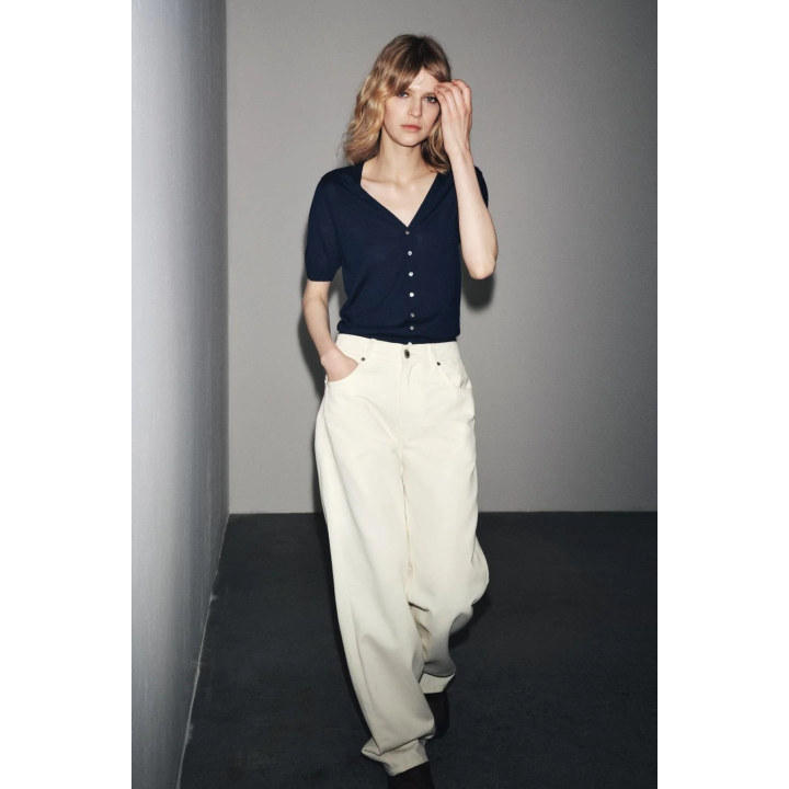 КАРДИГАН ИЗ 100% ЭКСТРАТОНКОЙ ШЕРСТИ С КОРОТКИМ РУКАВОМ