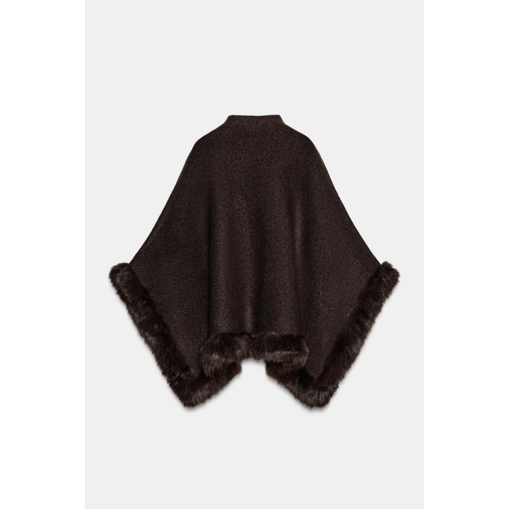 ПОНЧО-НАКИДКА ИЗ ИСКУССТВЕННОГО МЕХА