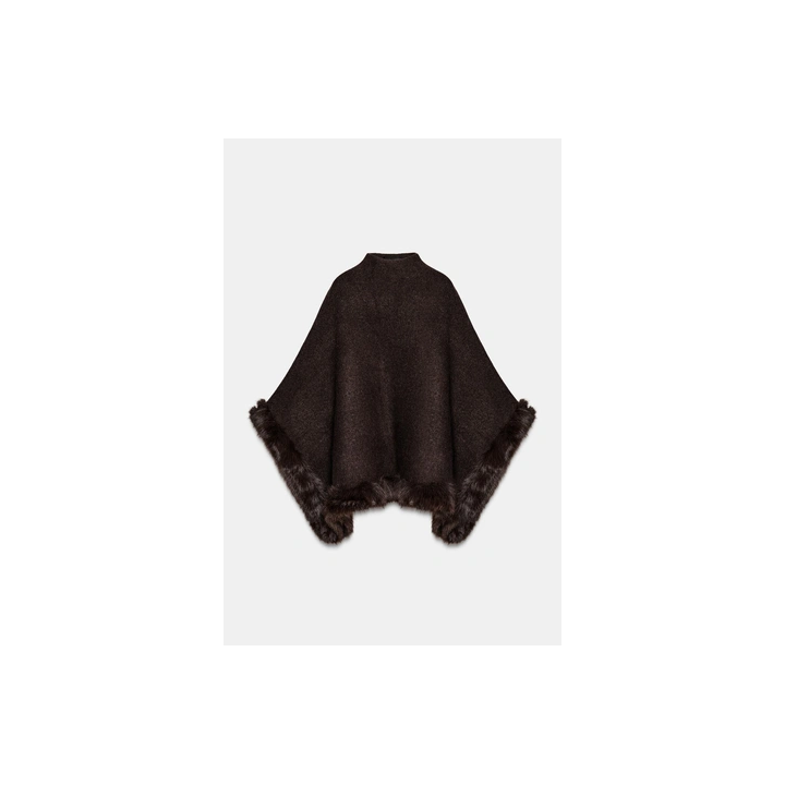 ПОНЧО-НАКИДКА ИЗ ИСКУССТВЕННОГО МЕХА