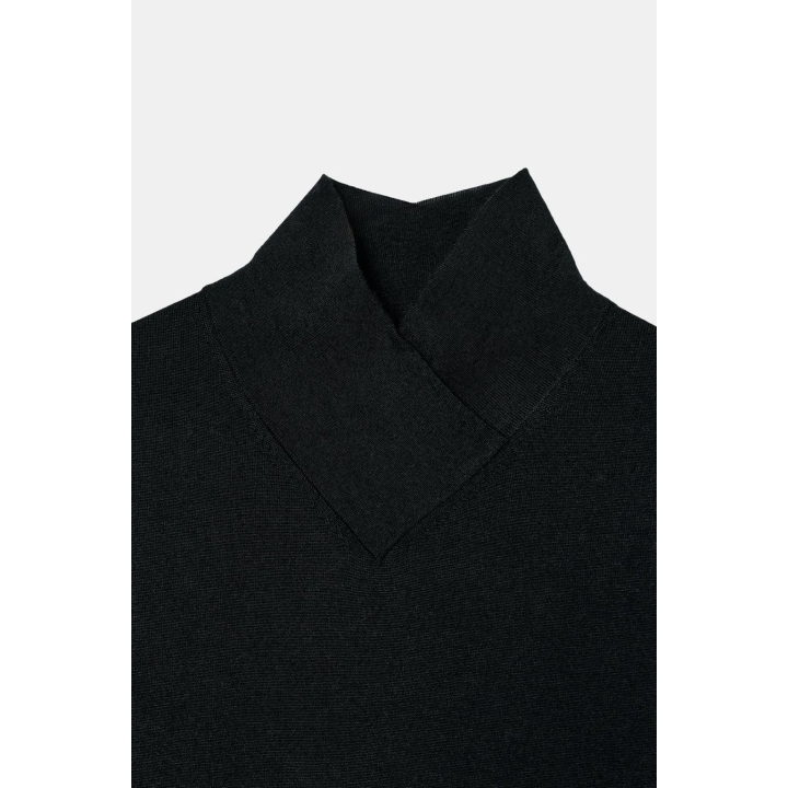 СВИТЕР ИЗ ШЕРСТИ С ВЫСОКИМ ВОРОТНИКОМ НАЗАПАХ