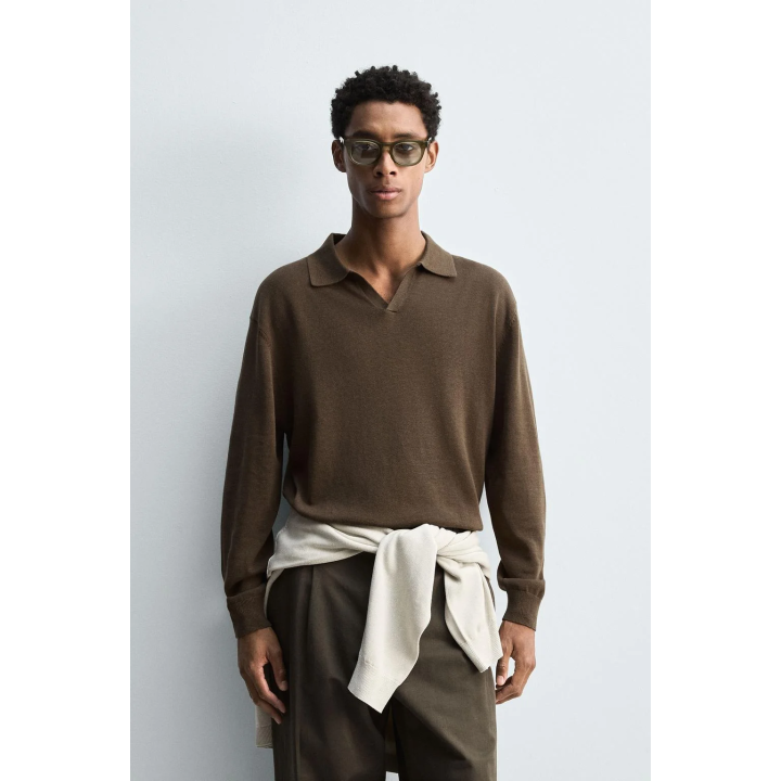 ТРИКОТАЖНОЕ ПОЛО ИЗ ХЛОПКА И КОНОПЛИ