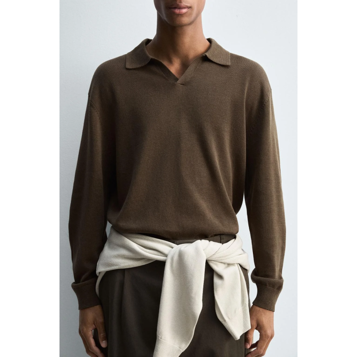 ТРИКОТАЖНОЕ ПОЛО ИЗ ХЛОПКА И КОНОПЛИ