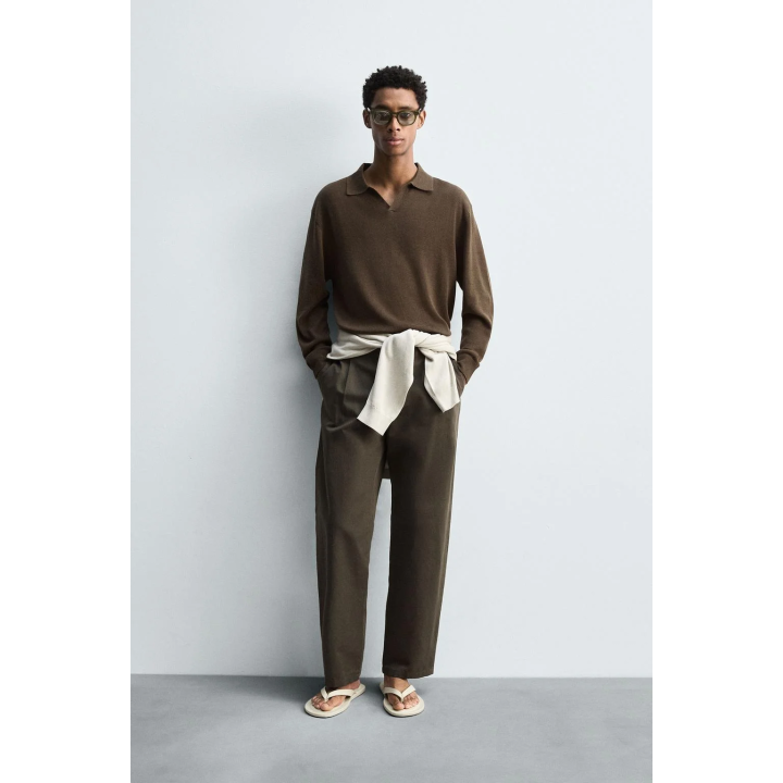 ТРИКОТАЖНОЕ ПОЛО ИЗ ХЛОПКА И КОНОПЛИ