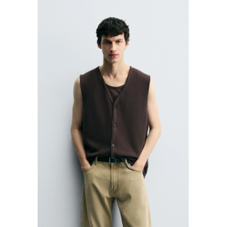 ТРИКОТАЖНЫЙ ЖИЛЕТ ИЗ ХЛОПКА