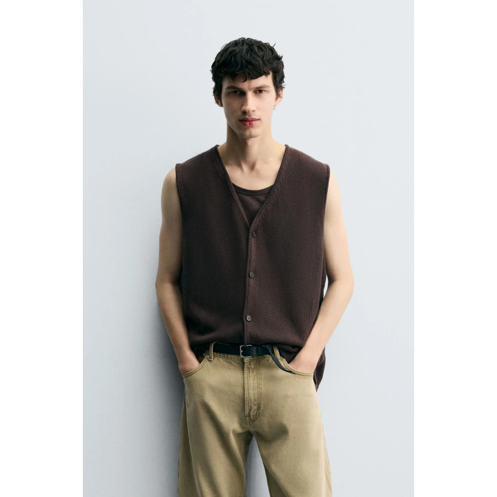 ТРИКОТАЖНЫЙ ЖИЛЕТ ИЗ ХЛОПКА