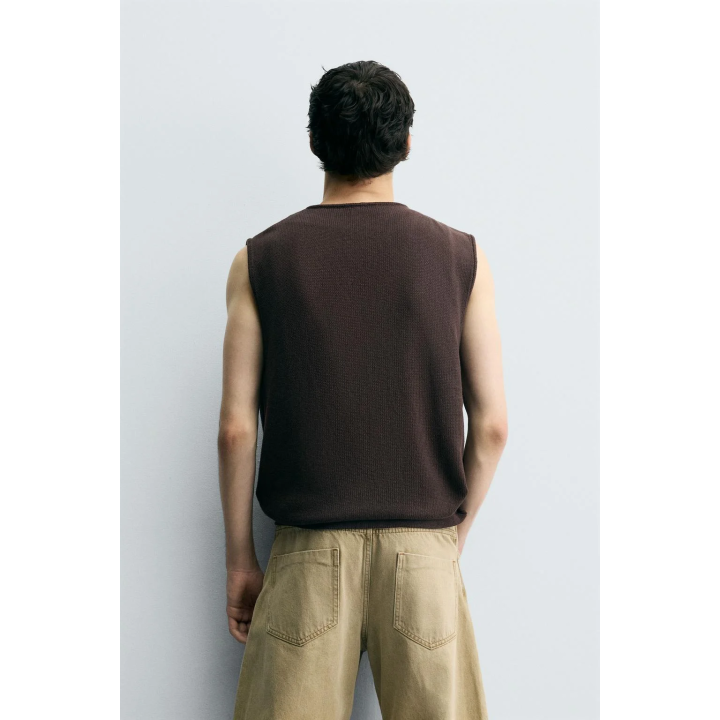 ТРИКОТАЖНЫЙ ЖИЛЕТ ИЗ ХЛОПКА