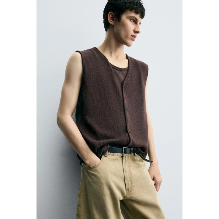 ТРИКОТАЖНЫЙ ЖИЛЕТ ИЗ ХЛОПКА