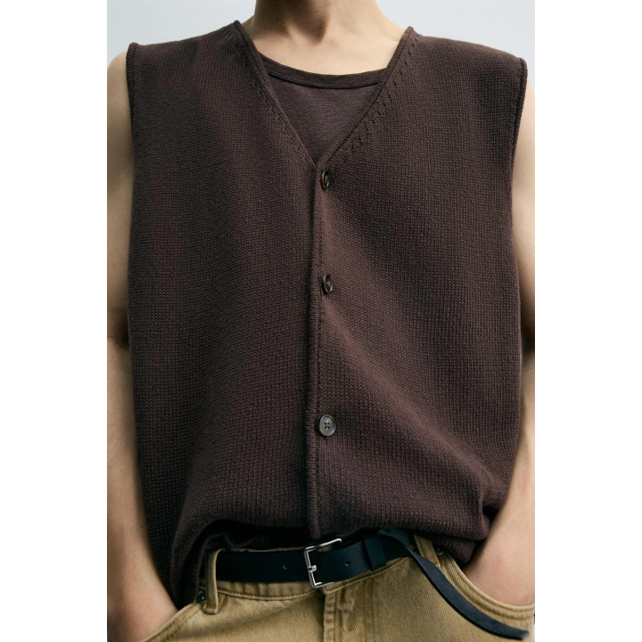 ТРИКОТАЖНЫЙ ЖИЛЕТ ИЗ ХЛОПКА