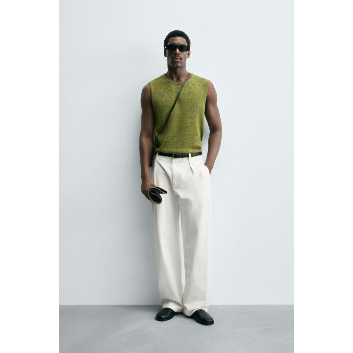 ТРИКОТАЖНЫЙ ЖИЛЕТ С ЛЬНОМ