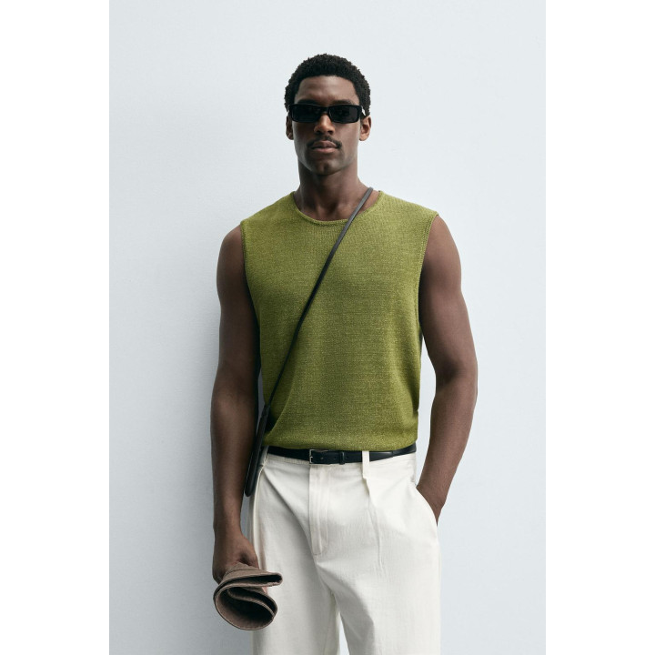 ТРИКОТАЖНЫЙ ЖИЛЕТ С ЛЬНОМ