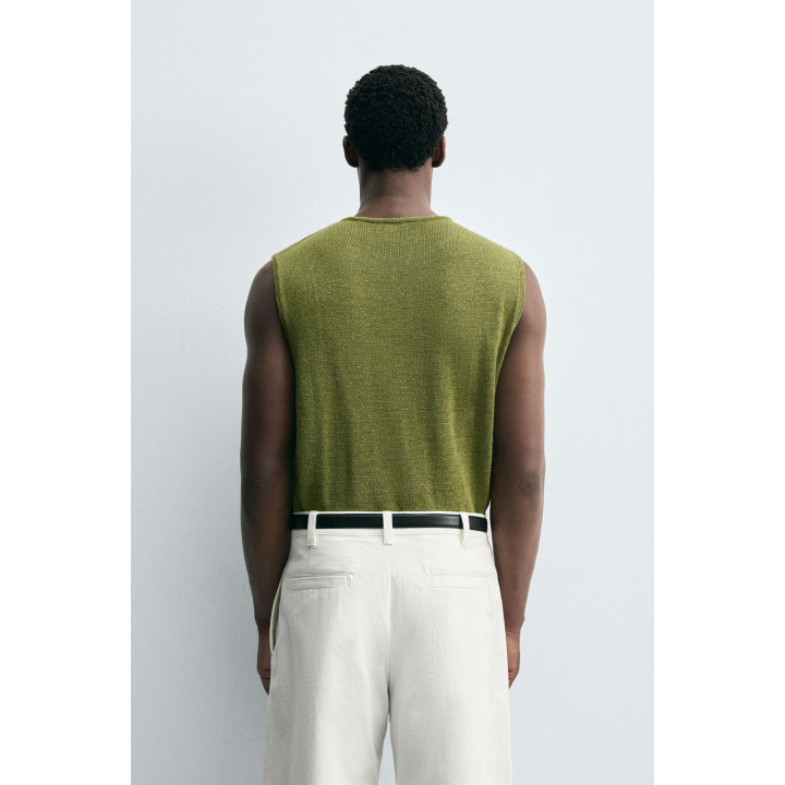 ТРИКОТАЖНЫЙ ЖИЛЕТ С ЛЬНОМ