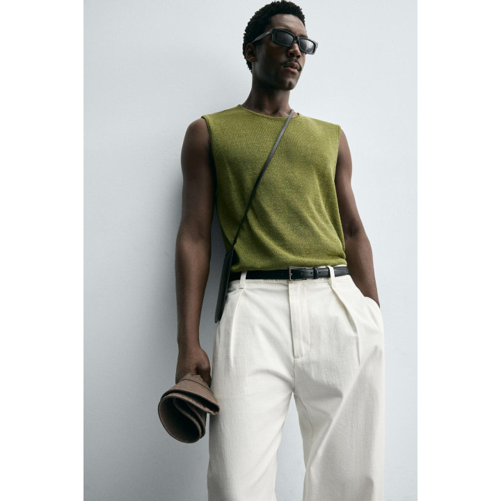 ТРИКОТАЖНЫЙ ЖИЛЕТ С ЛЬНОМ