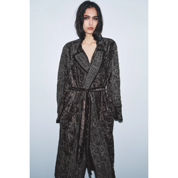 КИМОНО ИЗ БАРХАТА С ВЫШИВКОЙ — ZW COLLECTION LIMITED EDITION