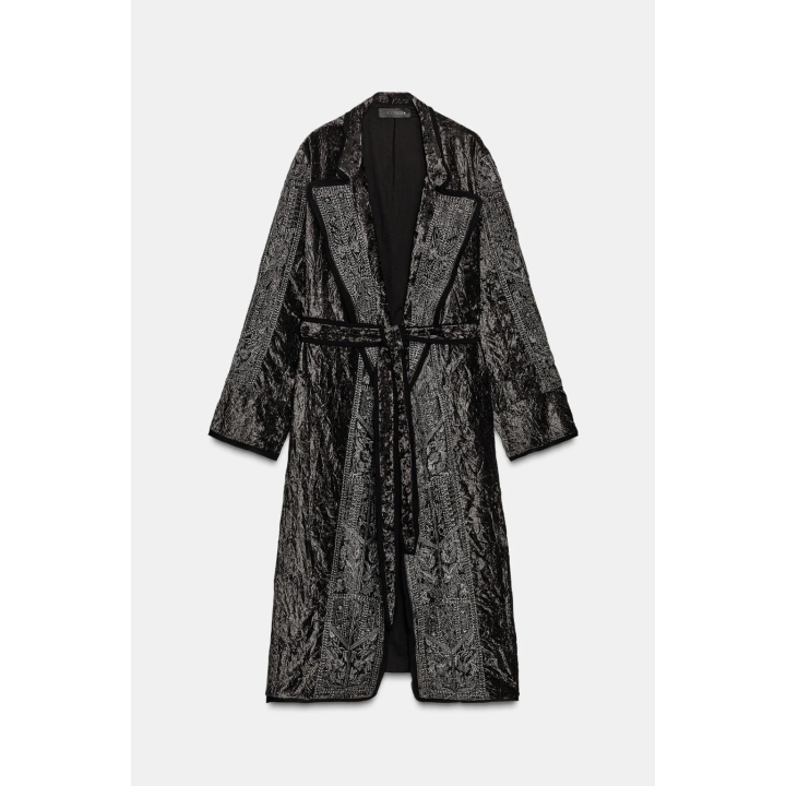 КИМОНО ИЗ БАРХАТА С ВЫШИВКОЙ — ZW COLLECTION LIMITED EDITION