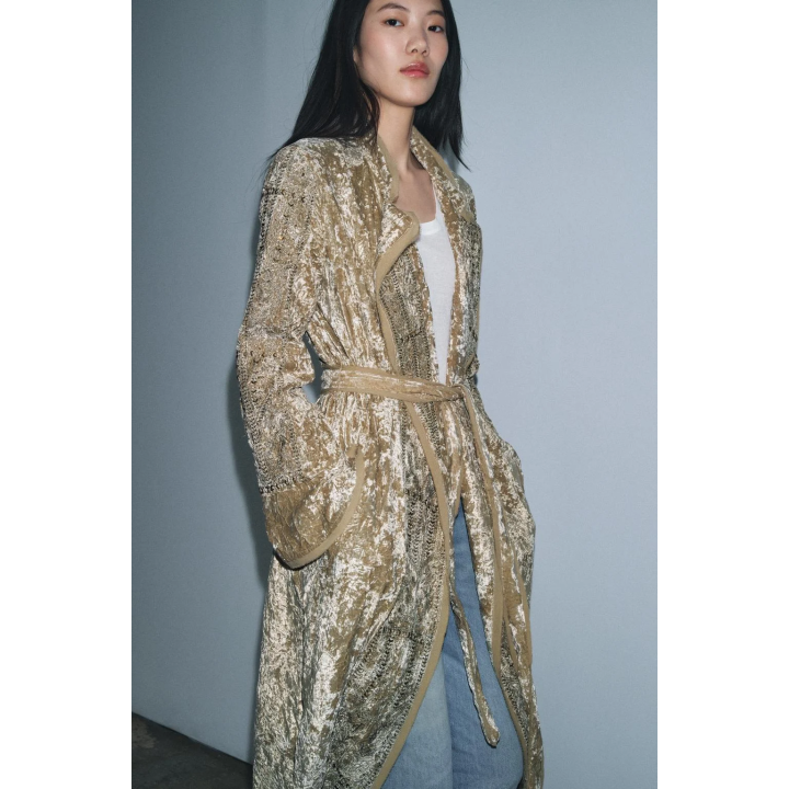 БАРХАТНОЕ КИМОНО С ВЫШИВКОЙ ZW COLLECTION LIMITED EDITION