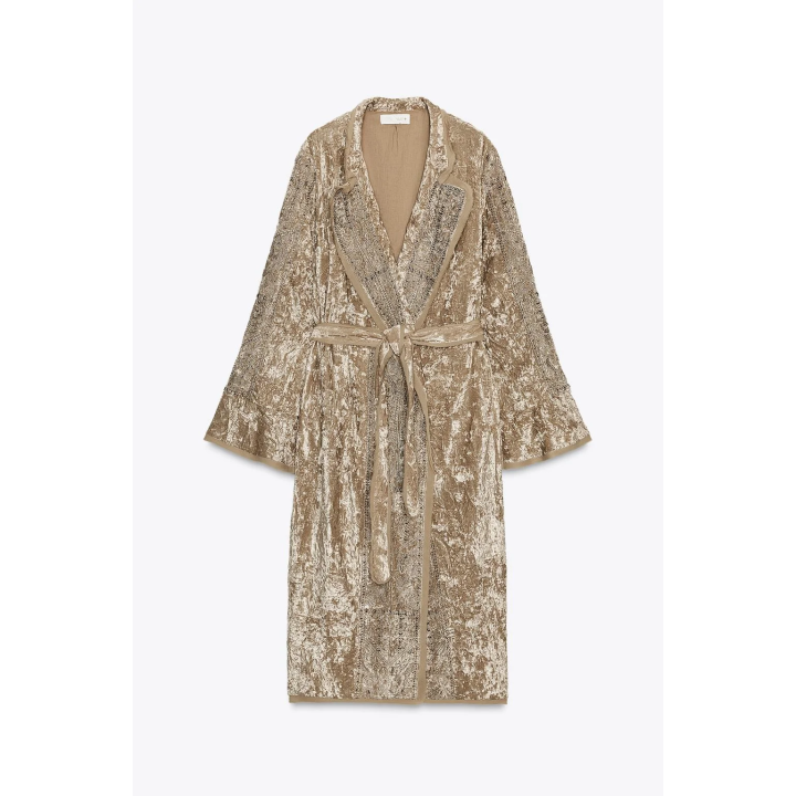 БАРХАТНОЕ КИМОНО С ВЫШИВКОЙ ZW COLLECTION LIMITED EDITION