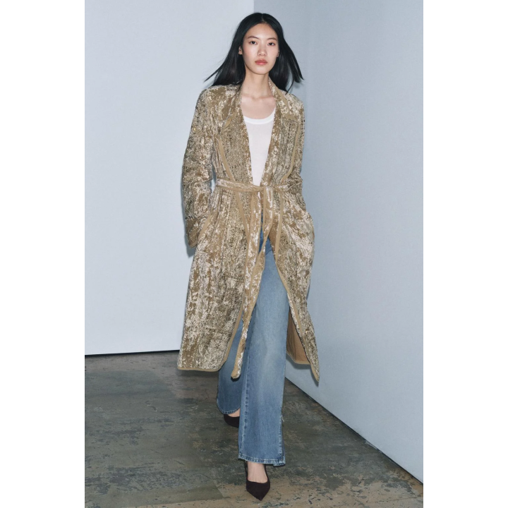 БАРХАТНОЕ КИМОНО С ВЫШИВКОЙ ZW COLLECTION LIMITED EDITION