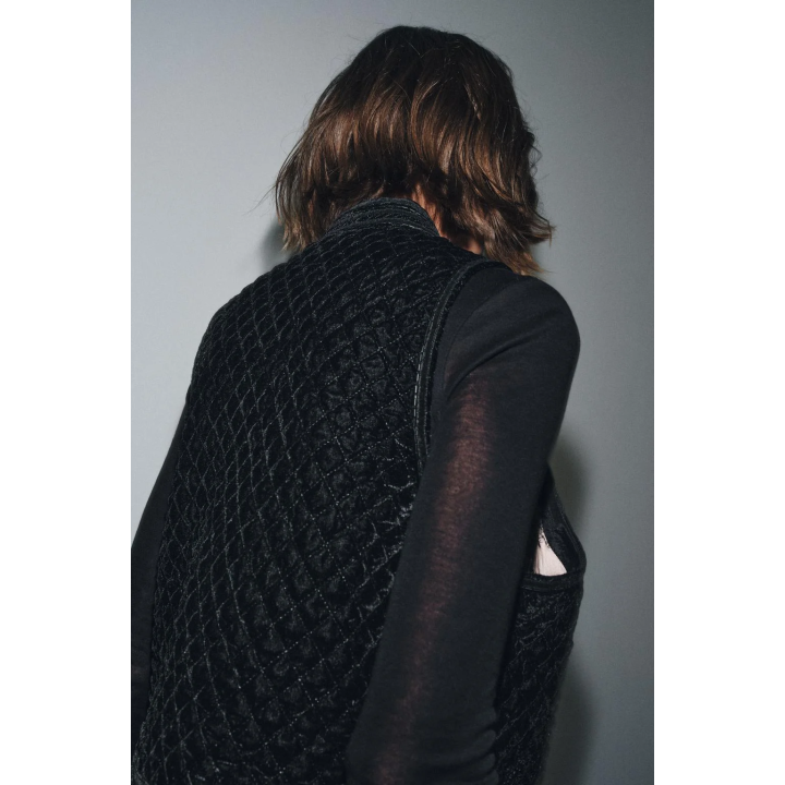 БАРХАТНЫЙ ЖИЛЕТ С ВЫШИВКОЙ ZW COLLECTION LIMITED EDITION