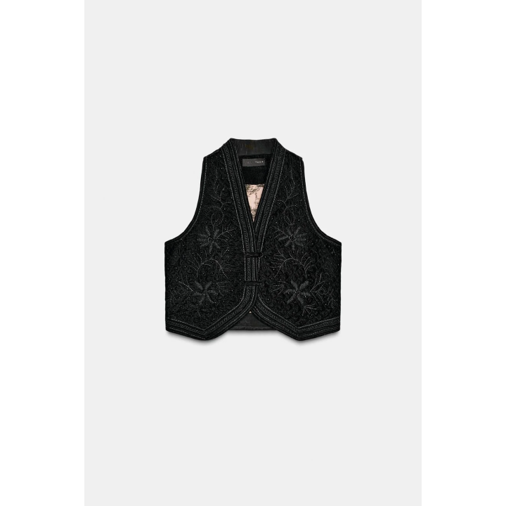 БАРХАТНЫЙ ЖИЛЕТ С ВЫШИВКОЙ ZW COLLECTION LIMITED EDITION