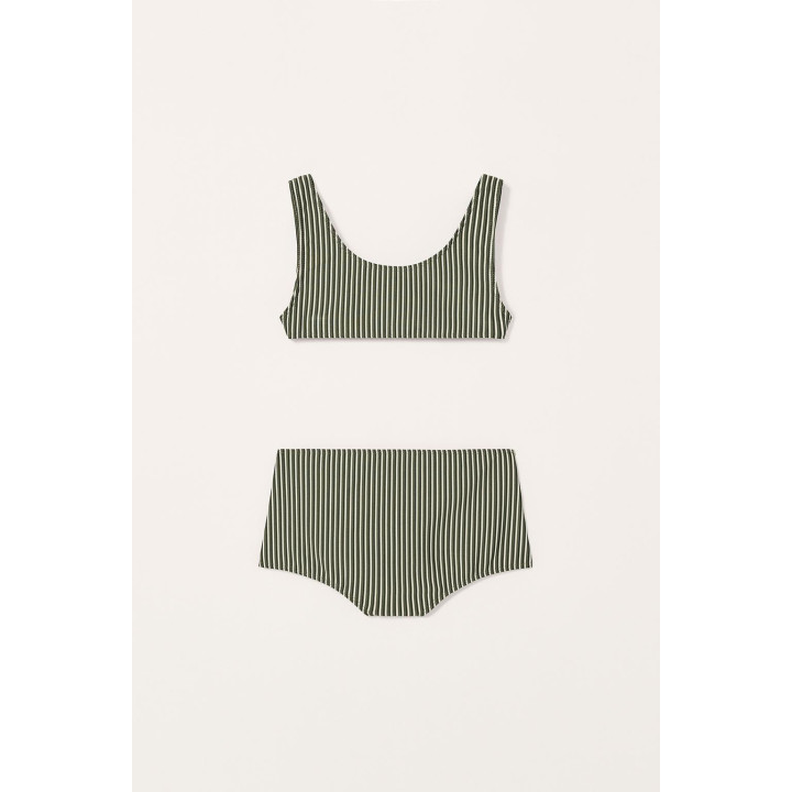 Лиф и трусы бикини с высокой талией полосатые ограниченной коллекции