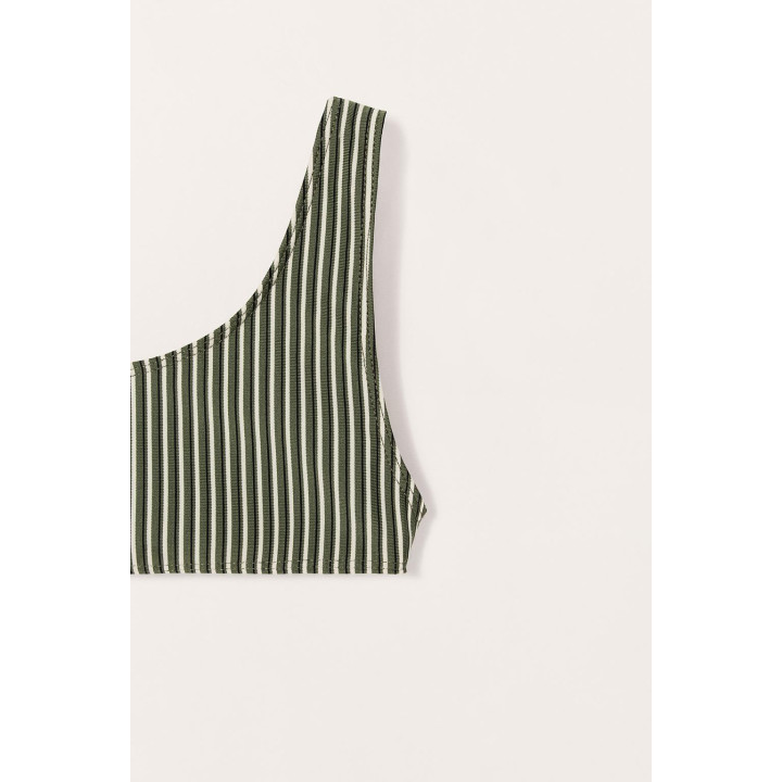 Лиф и трусы бикини с высокой талией полосатые ограниченной коллекции