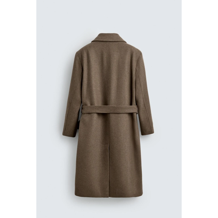 ДВУБОРТНОЕ ПАЛЬТО ИЗ ШЕРСТИ С ПОЯСОМ