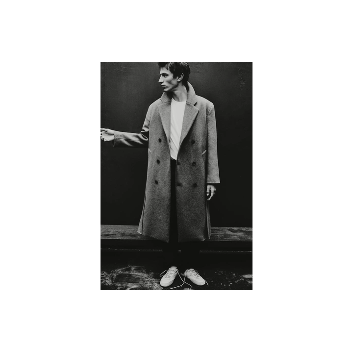 ДВУБОРТНОЕ ПАЛЬТО ИЗ ШЕРСТИ С ПОЯСОМ