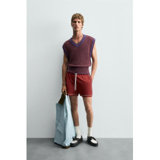 КОНТРАСТНЫЙ ТРИКОТАЖНЫЙ ЖИЛЕТ