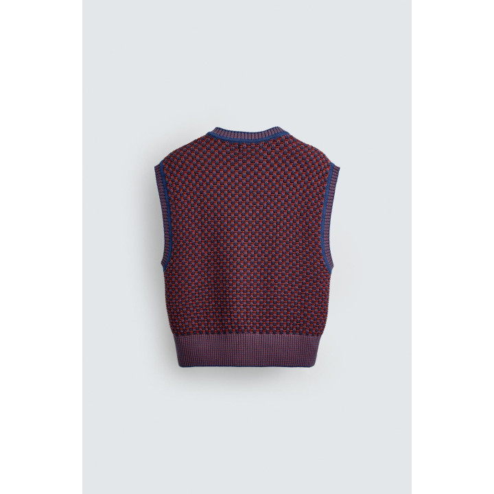 КОНТРАСТНЫЙ ТРИКОТАЖНЫЙ ЖИЛЕТ