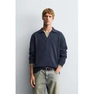 ТРИКОТАЖНОЕ ПОЛО С ПЕТЕЛЬНЫМ УЗОРОМ