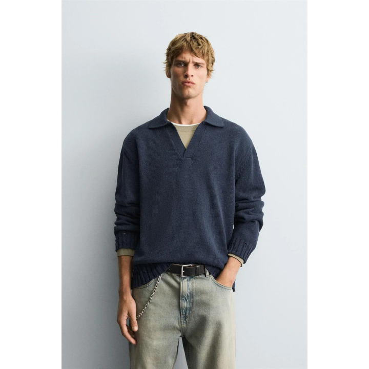 ТРИКОТАЖНОЕ ПОЛО С ПЕТЕЛЬНЫМ УЗОРОМ