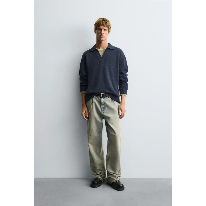 ТРИКОТАЖНОЕ ПОЛО С ПЕТЕЛЬНЫМ УЗОРОМ