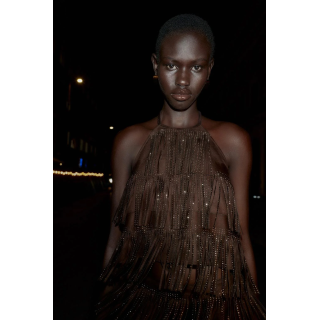 ТОП С БАХРОМОЙ И БЛЕСТЯЩИМ ЭФФЕКТОМ ЗАМШИ